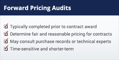 Description of forward pricing audits